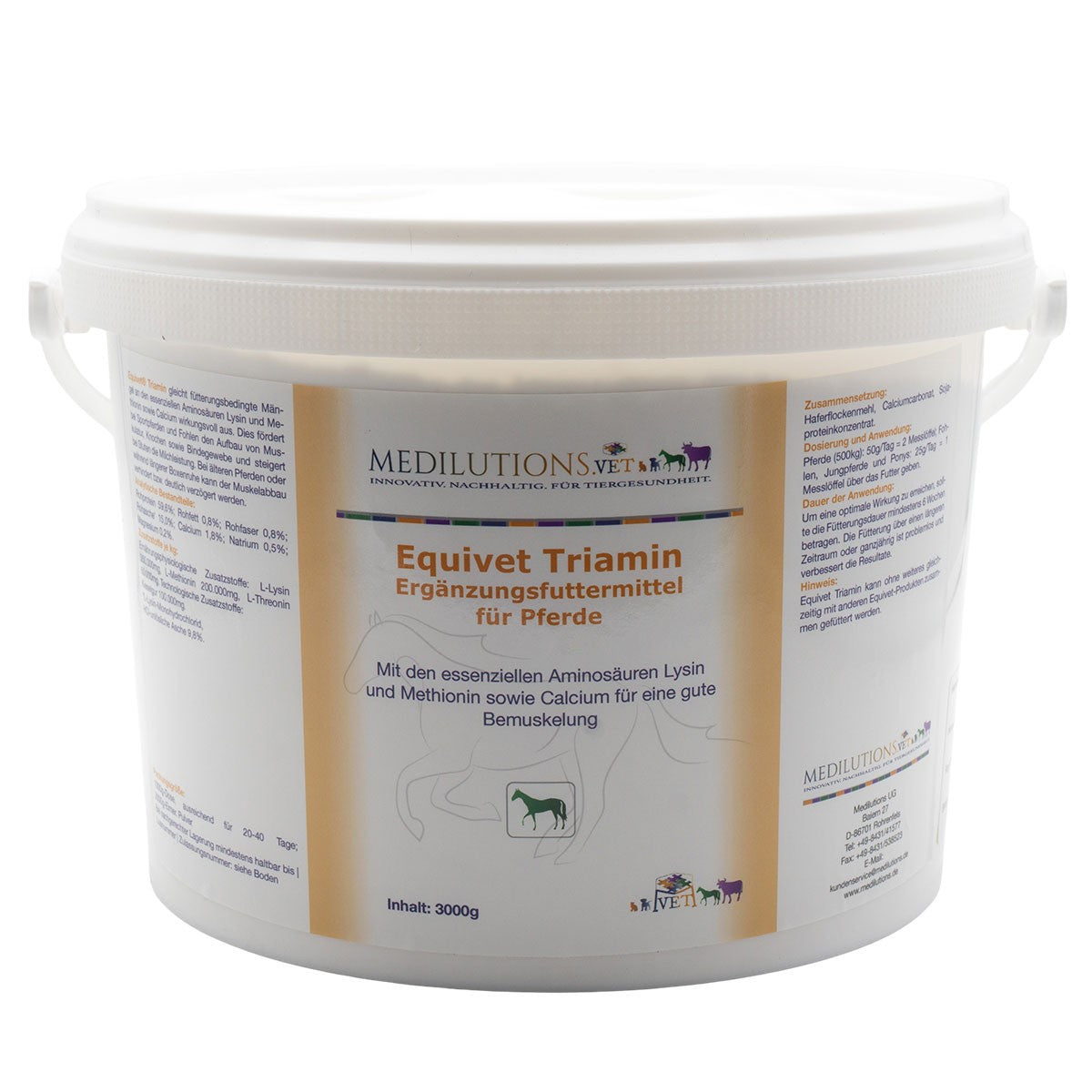 Equivet® Triamin - Für Muskulatur, Bindegewebe und Knochen - 3000g